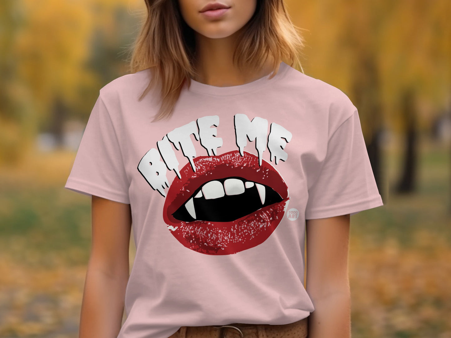 Bite Me Vampire Fang Lips Graphic Shirt product