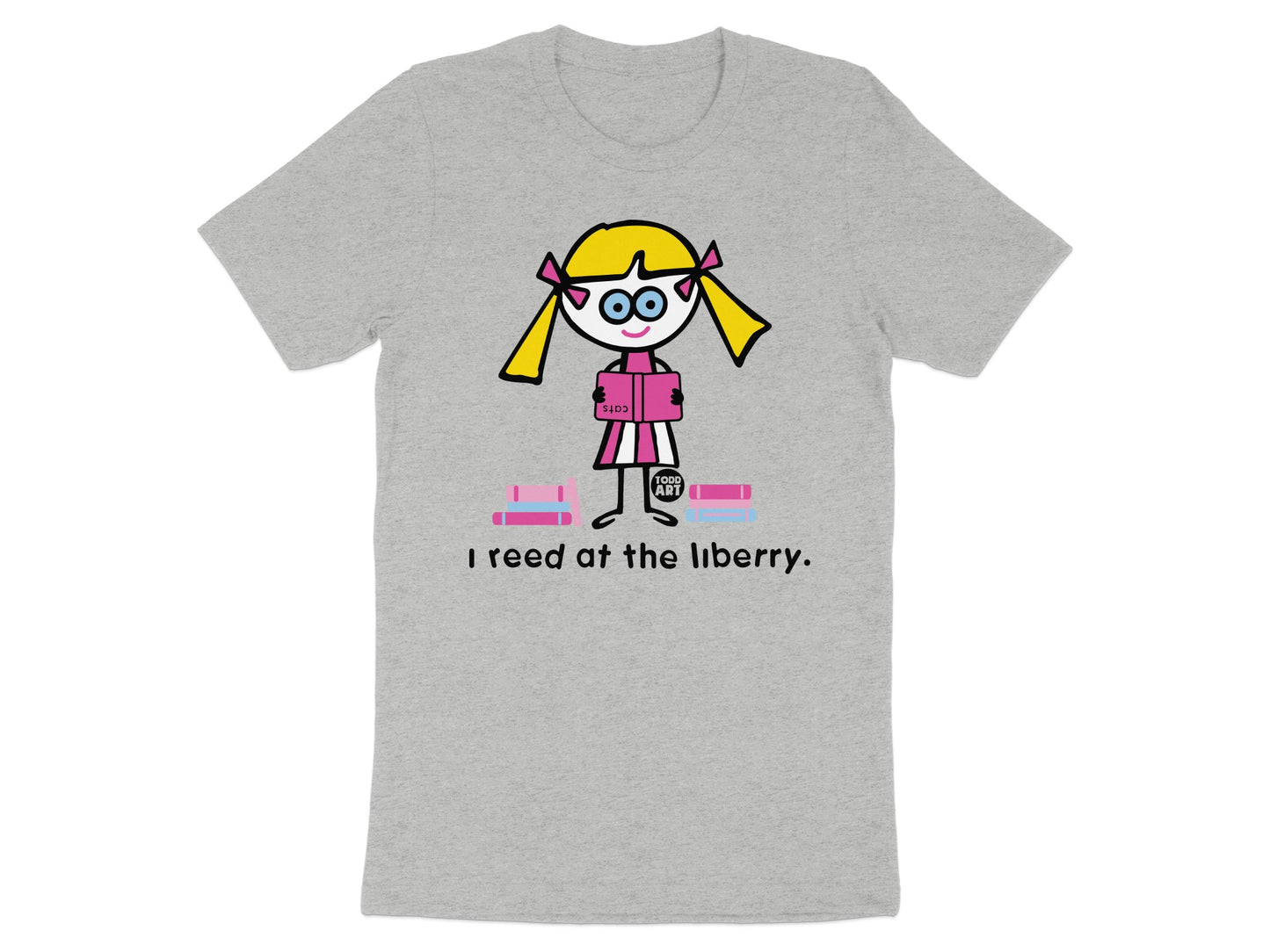 I Reed at the Liberry Shirt Cute Cartoon Character Tee