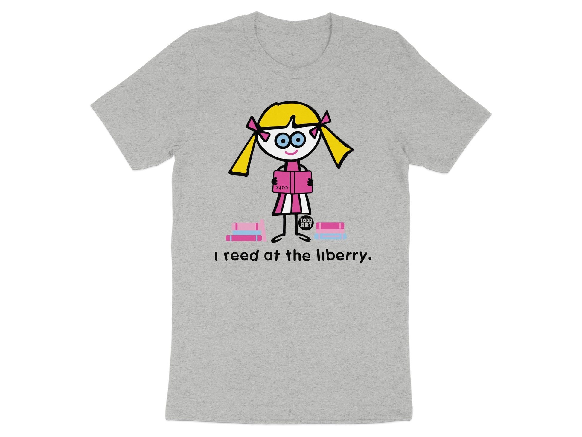 I Reed at the Liberry Shirt Cute Cartoon Character Tee