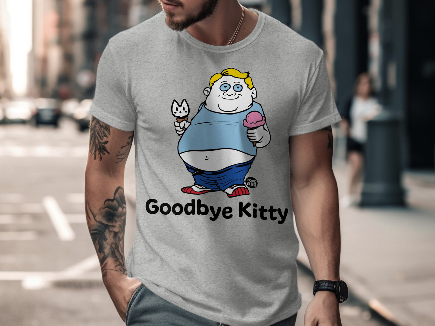Funny Graphic Tee Goodbye Kitty Parody Shirt