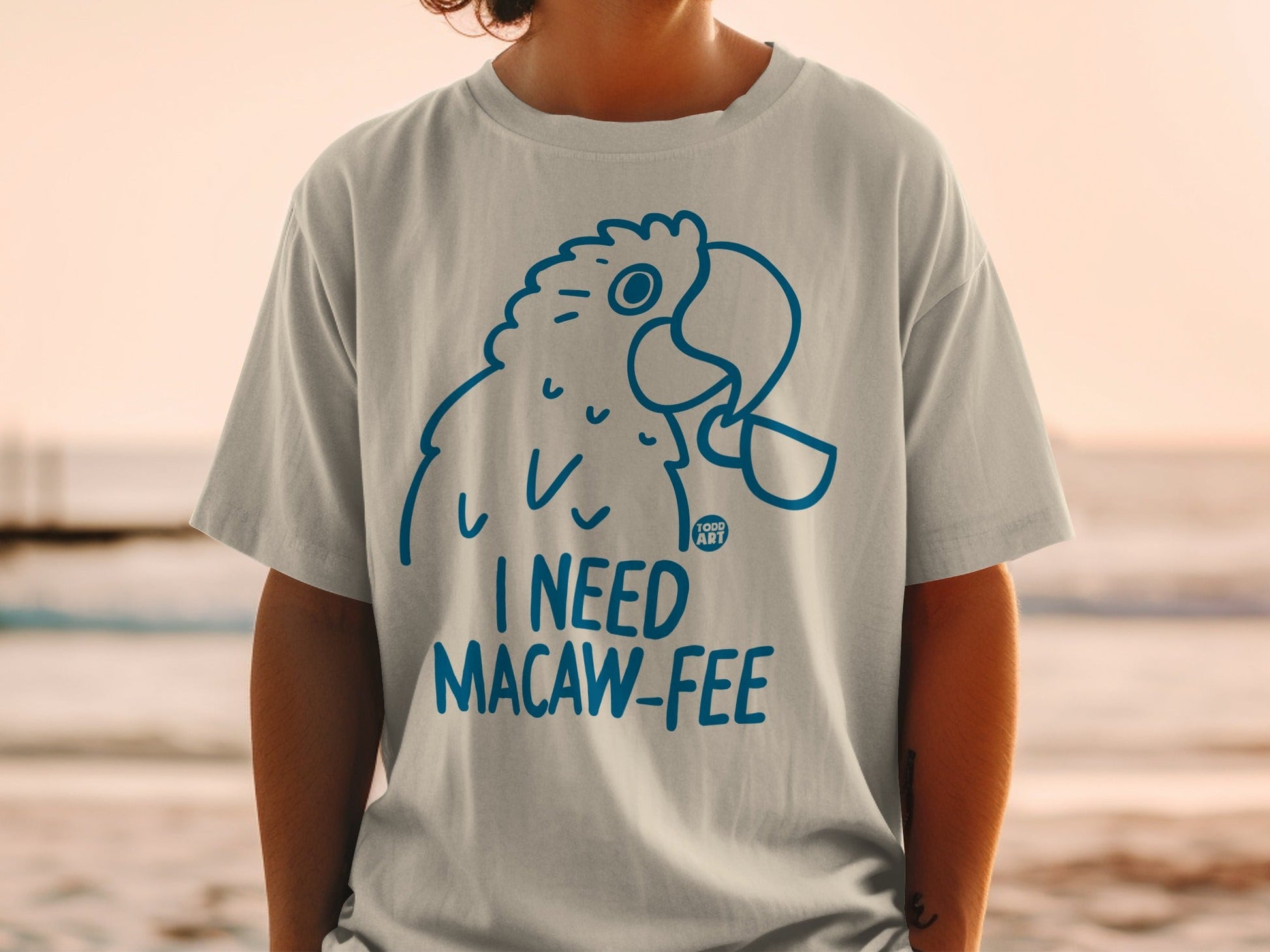 I Need Macaw-Fee Funny Parrot Graphic T-Shirt