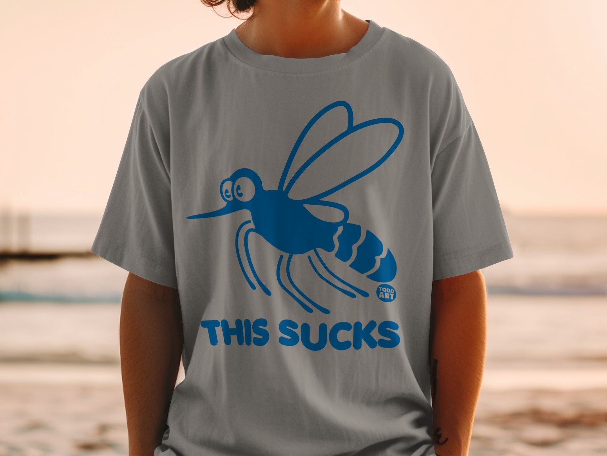 This Sucks Blue Mosquito Graphic T-Shirt