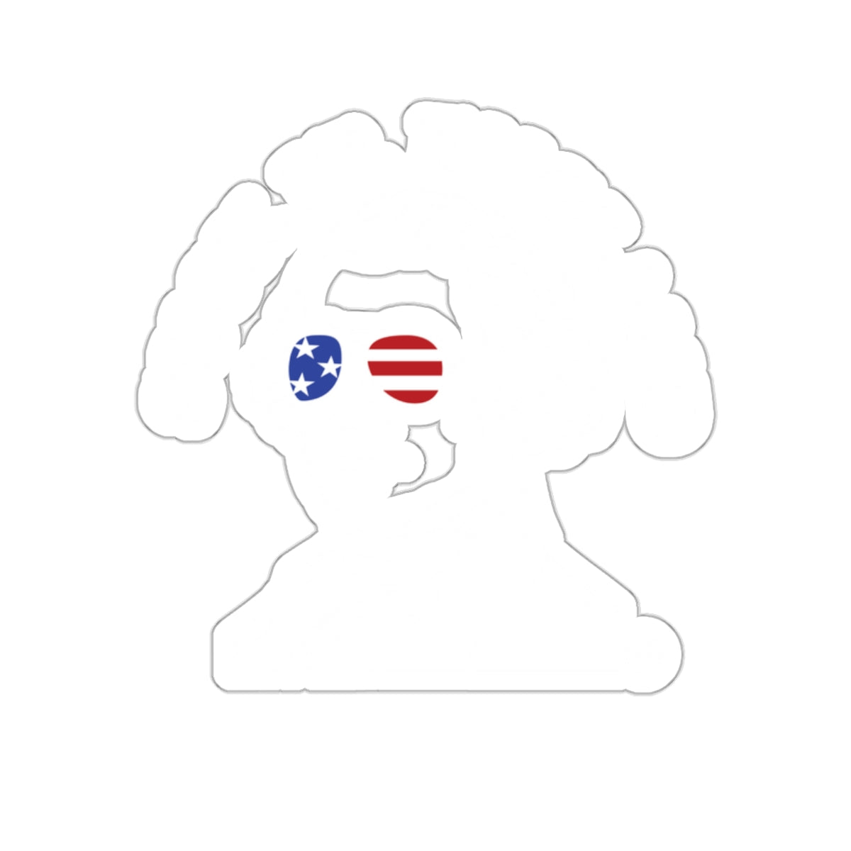 American Flag Einstein Glasses Silhouette Sticker