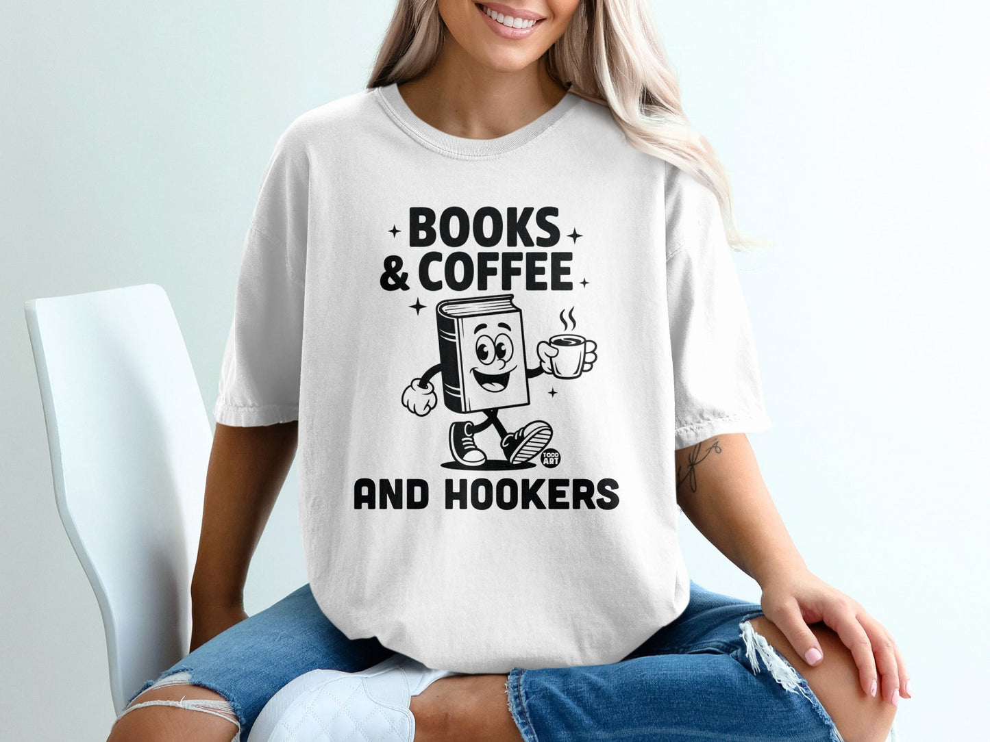 Books and Coffee and Hookers Graphic T-Shirt