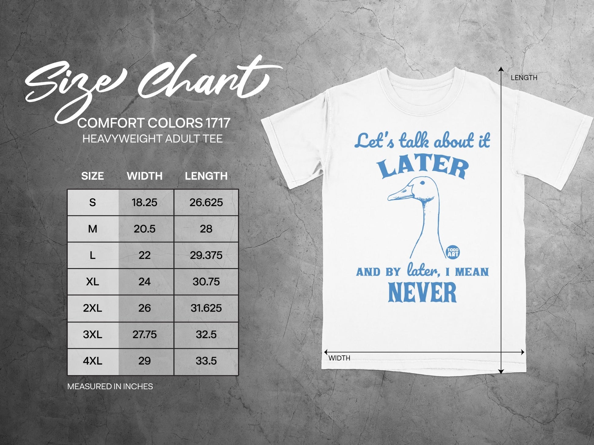 Let's Talk About It Later Never Print Tee