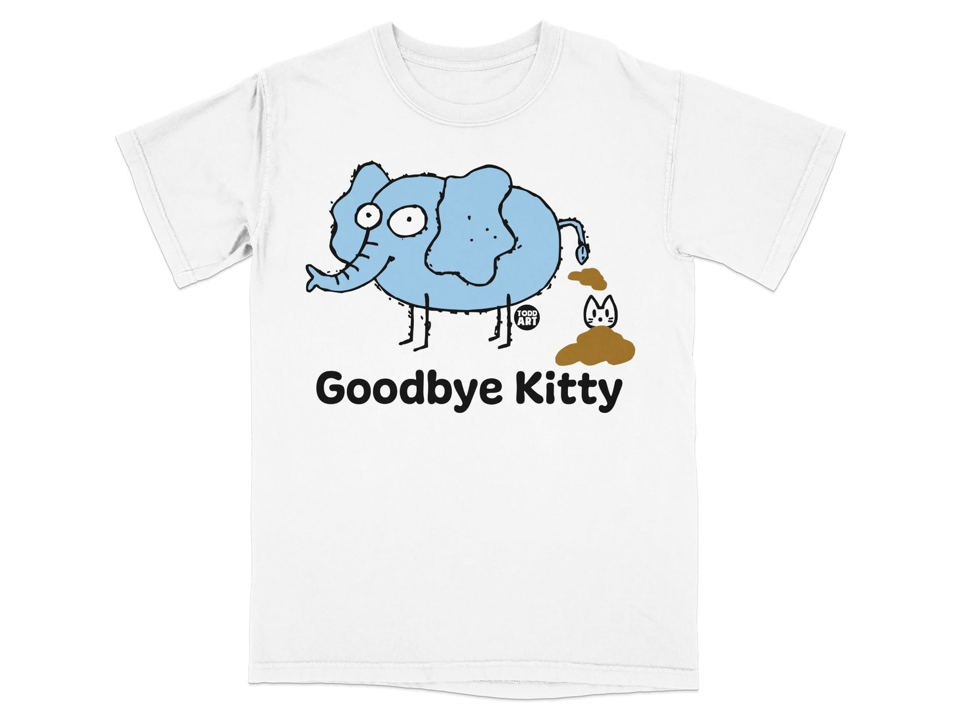 Funny Goodbye Kitty Elephant Graphic T-Shirt