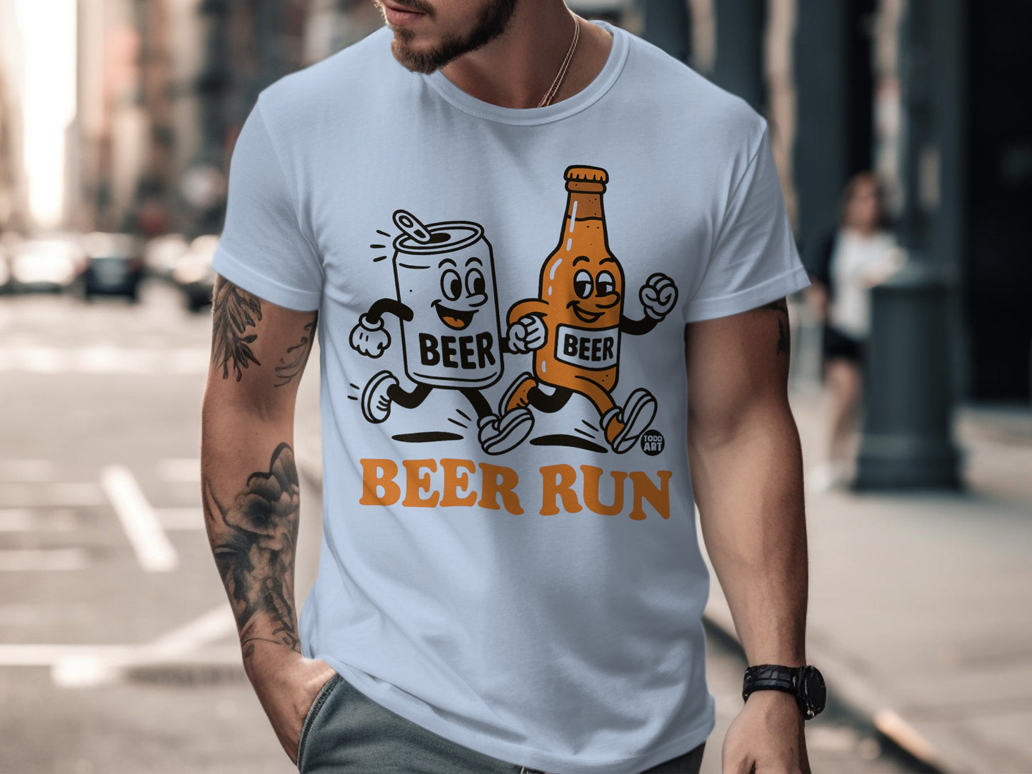 Beer Run Graphic Tee Fun Drink Themed Shirt Product