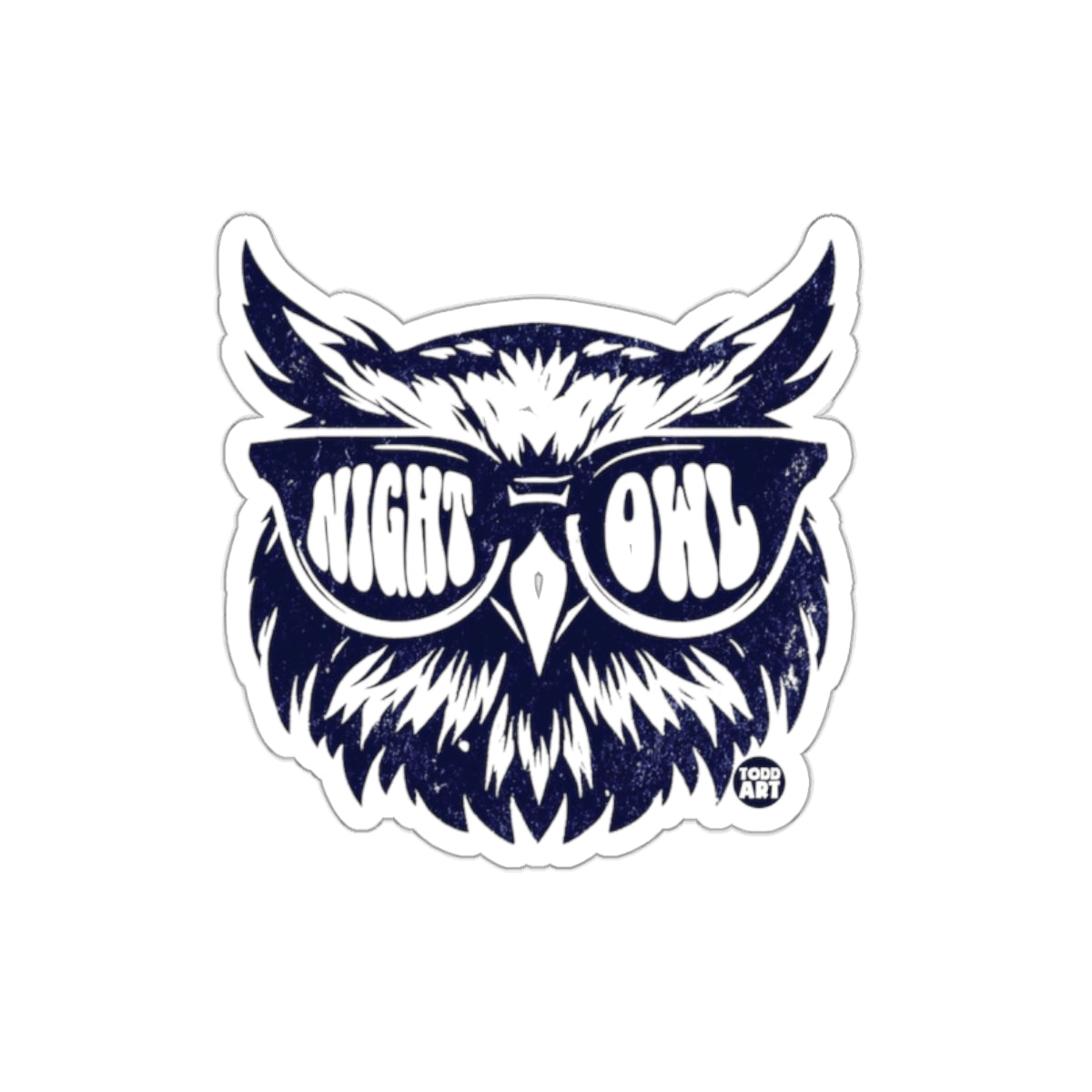 Night Owl Wearing Sunglasses Decorative Art sticker