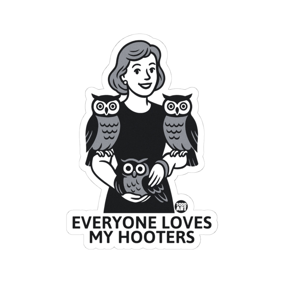 Owl LadyTodd Art Sticker