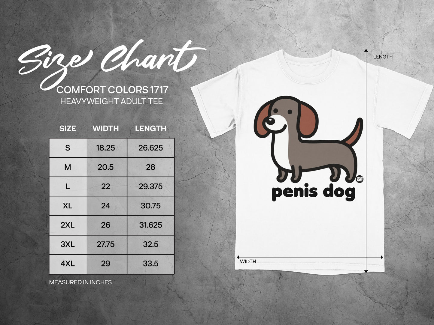 Penis Dog Graphic Design Adult Tee Shirt