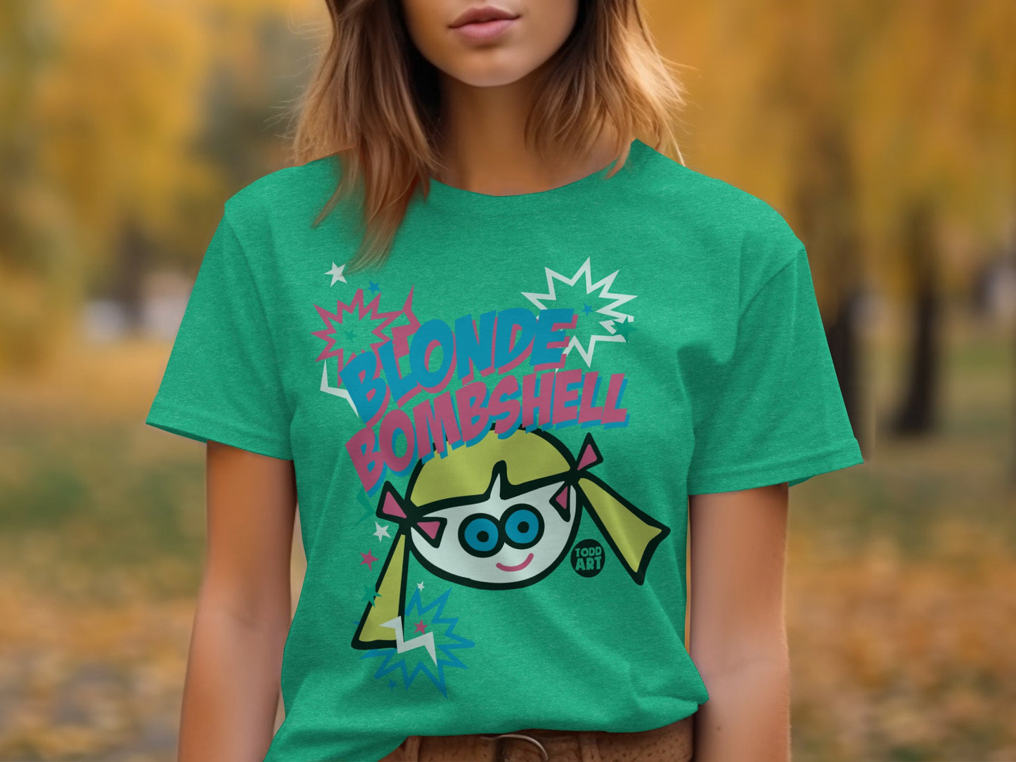 Blonde Bombshell Cartoon T-Shirt Fun Graphic Tee product