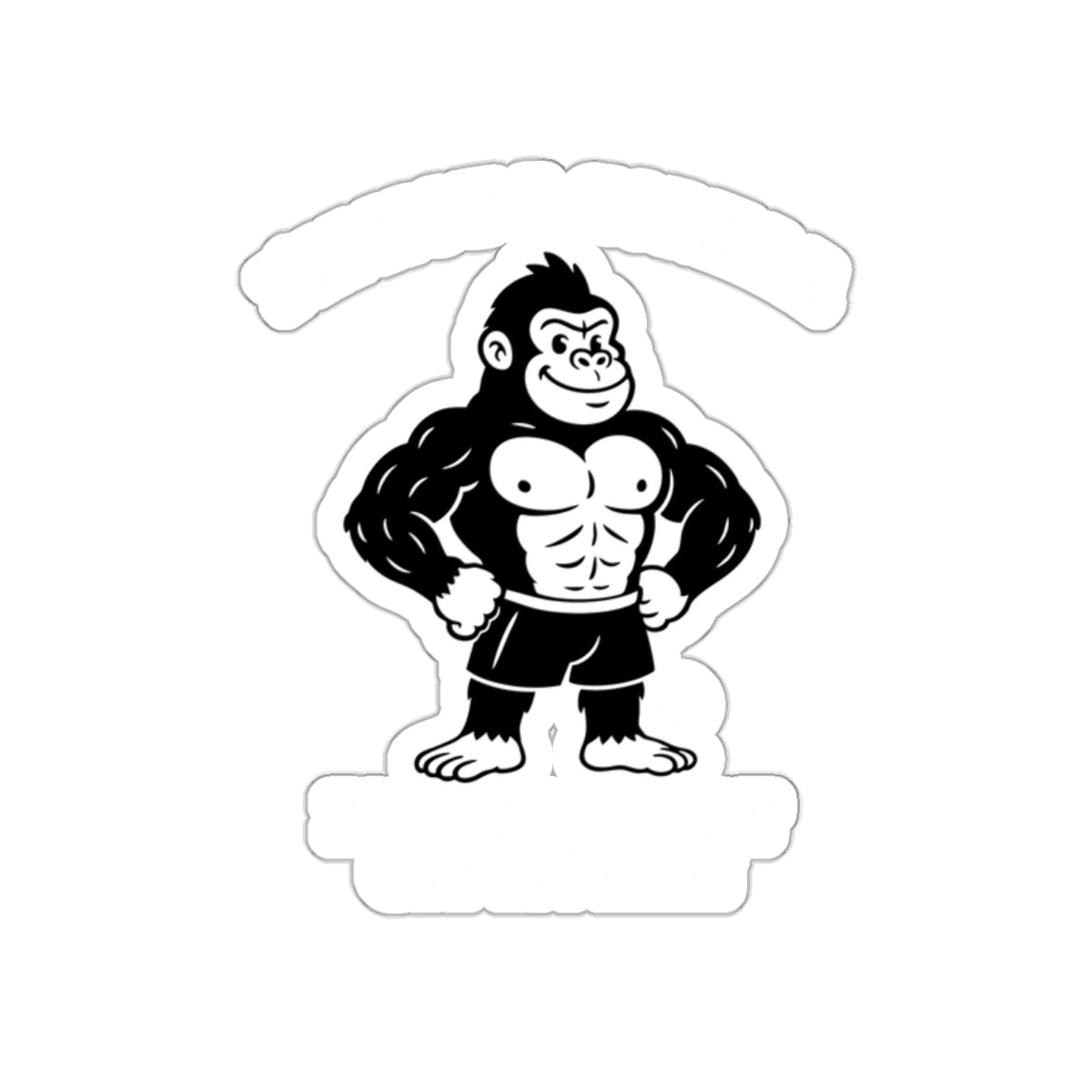 Muscular Gorilla Cartoon Character Sticker Fun Decal