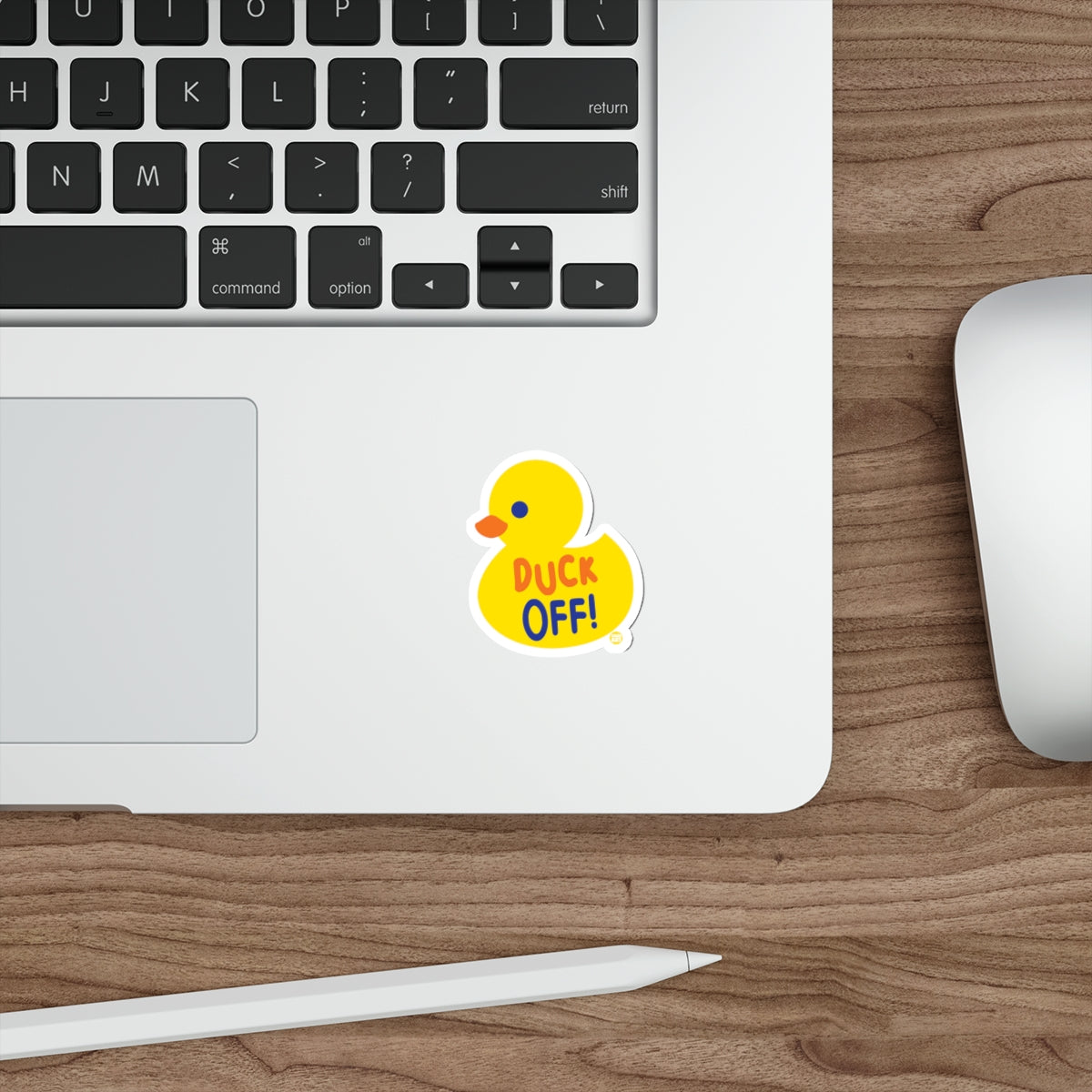 Duck Off Bright Yellow Duck Sticker Fun Gadget D√©cor
