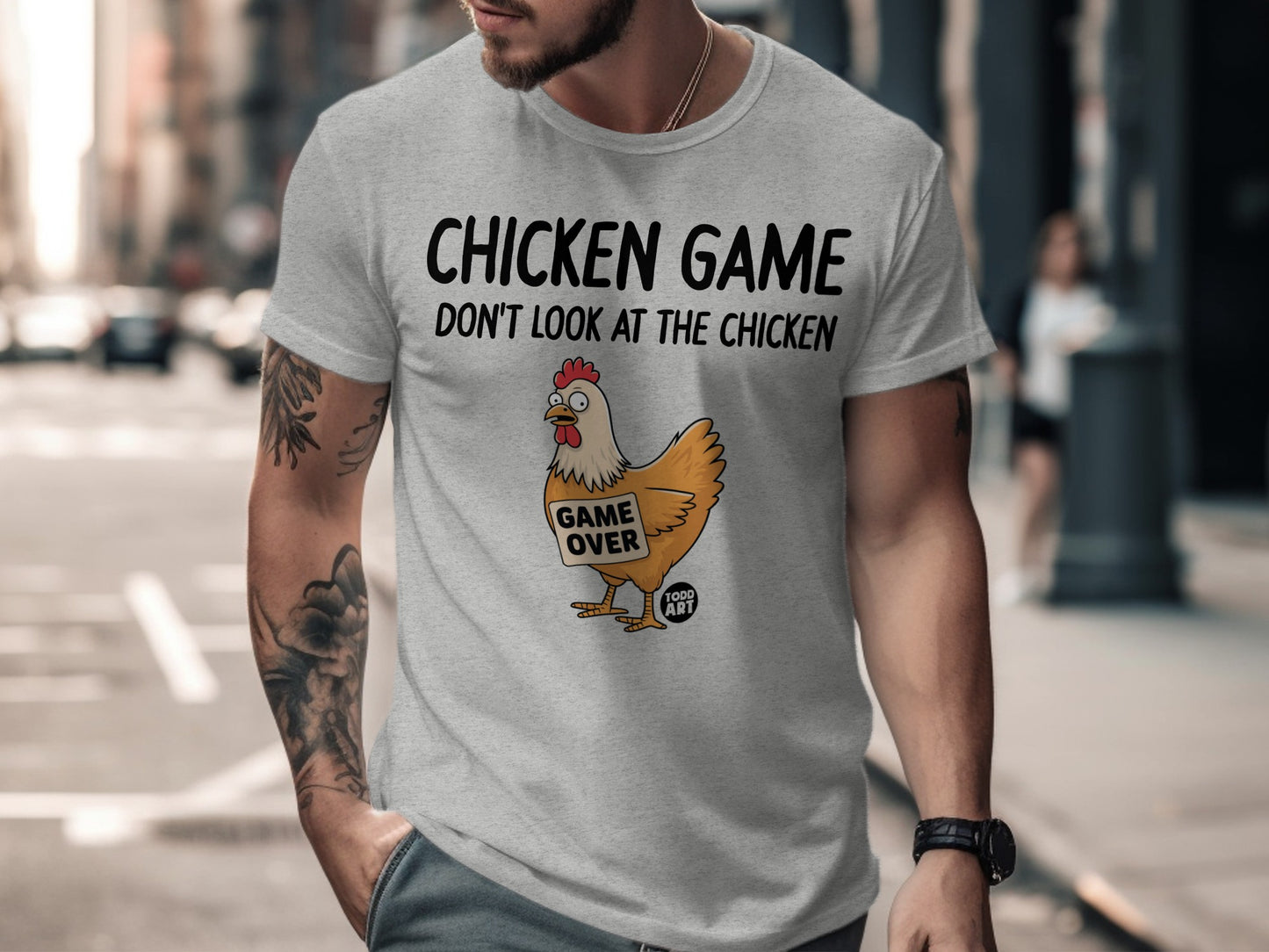 Funny Chicken Game Don't Look at the Chicken Shirt