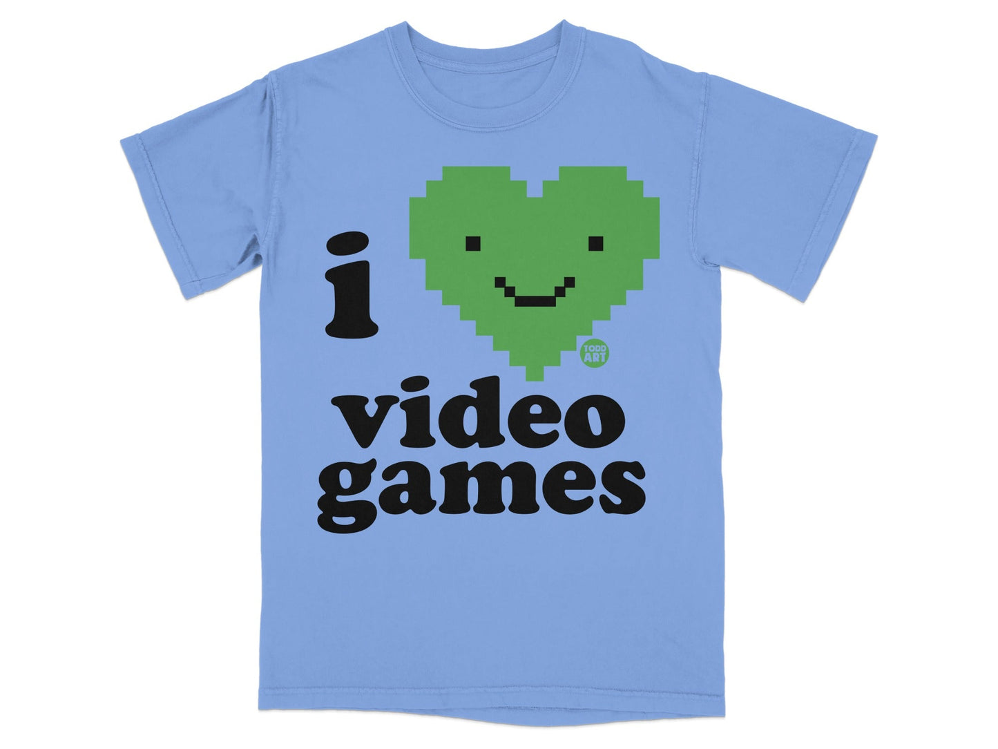 I Heart Video Games Green Pixel Heart T-Shirt