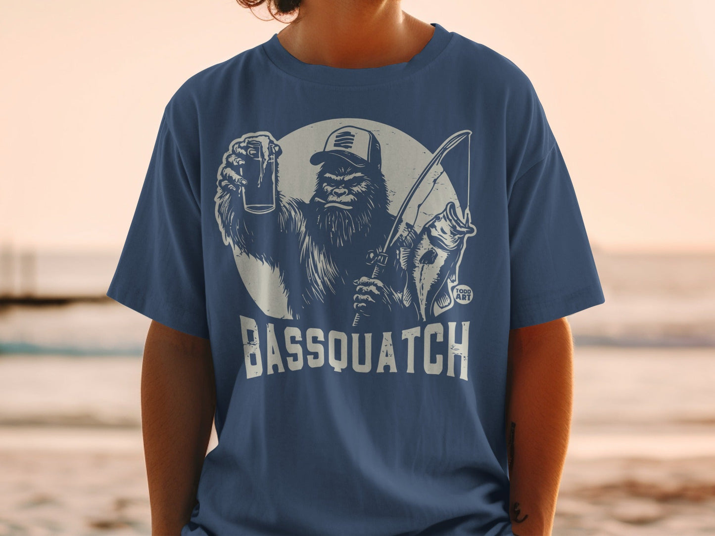Bassquatch Illustration Graphic Casual Shirt