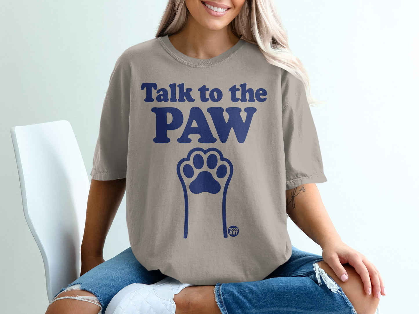 Talk to the PAW Casual Graphic Tee Shirt