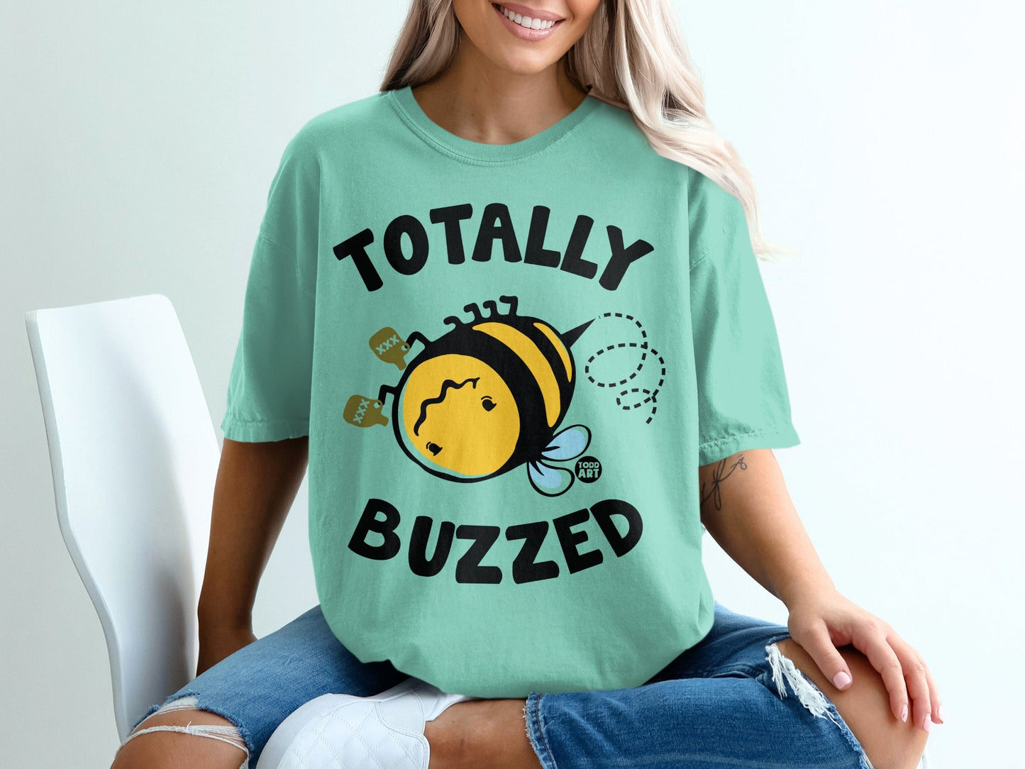 Totally Buzzed Bee Funny Graphic Tee for Women