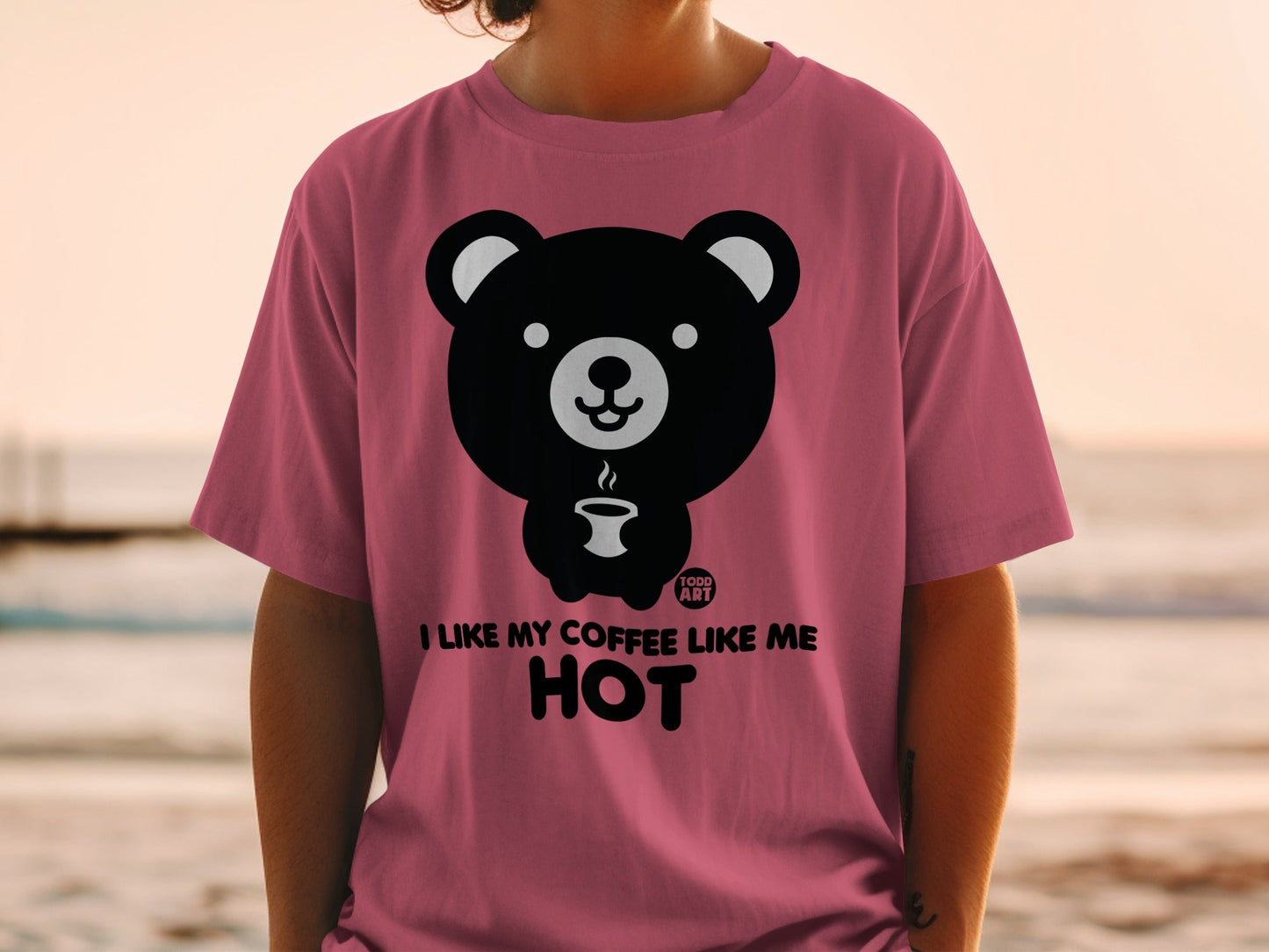 I Like My Coffee Like Me Hot Bear Graphic T-shirt
