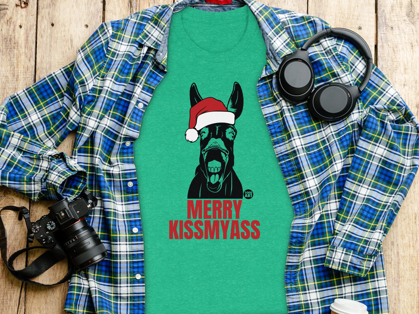 Merry Kissmyass Funny Holiday T-Shirt for  Christmas