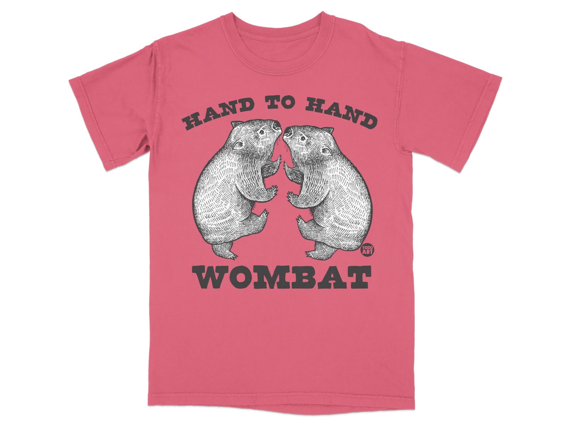 Hand to Hand Wombat Graphic Art T-Shirt