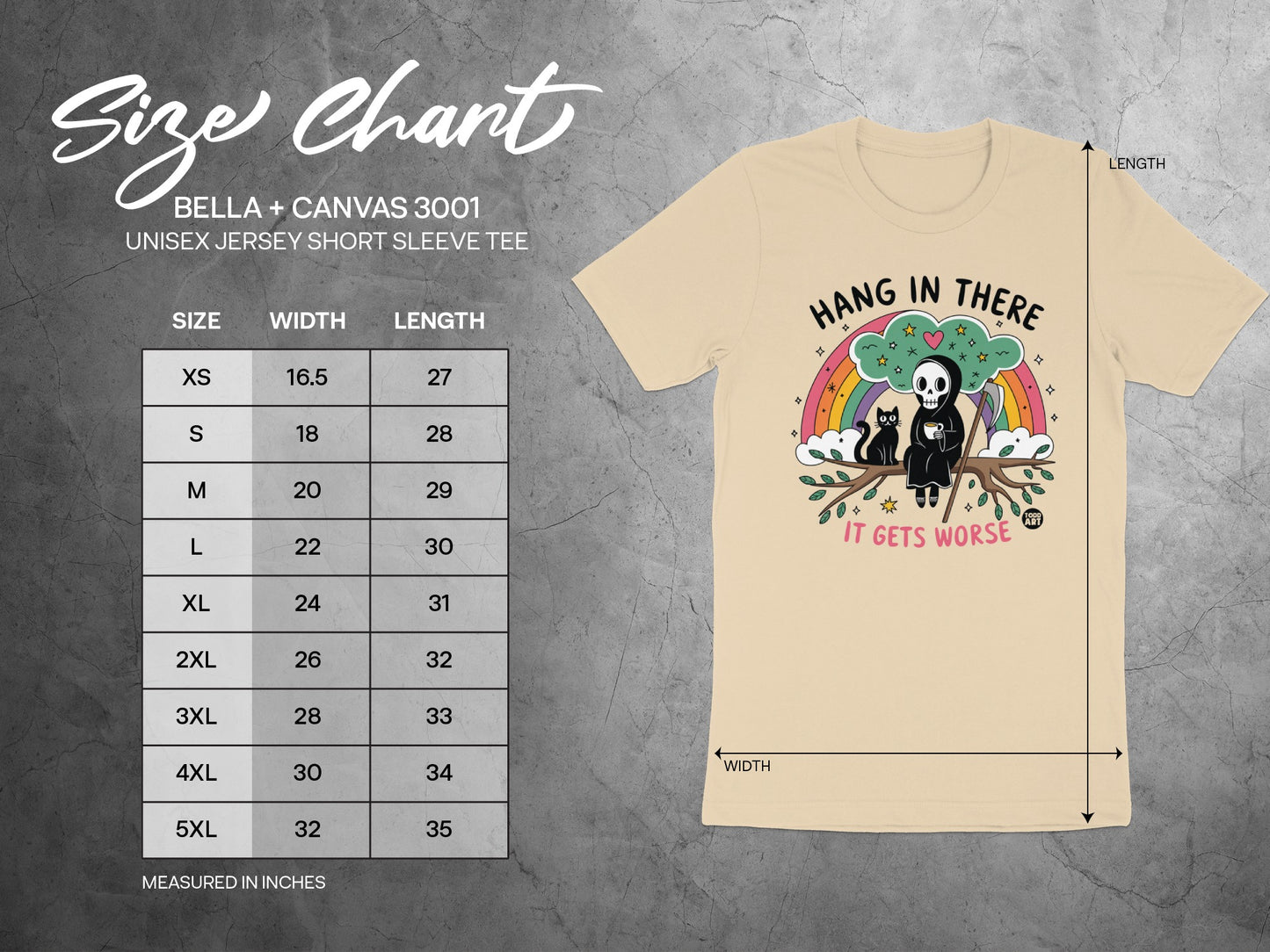 Hang in There It Gets Worse Unisex Tee