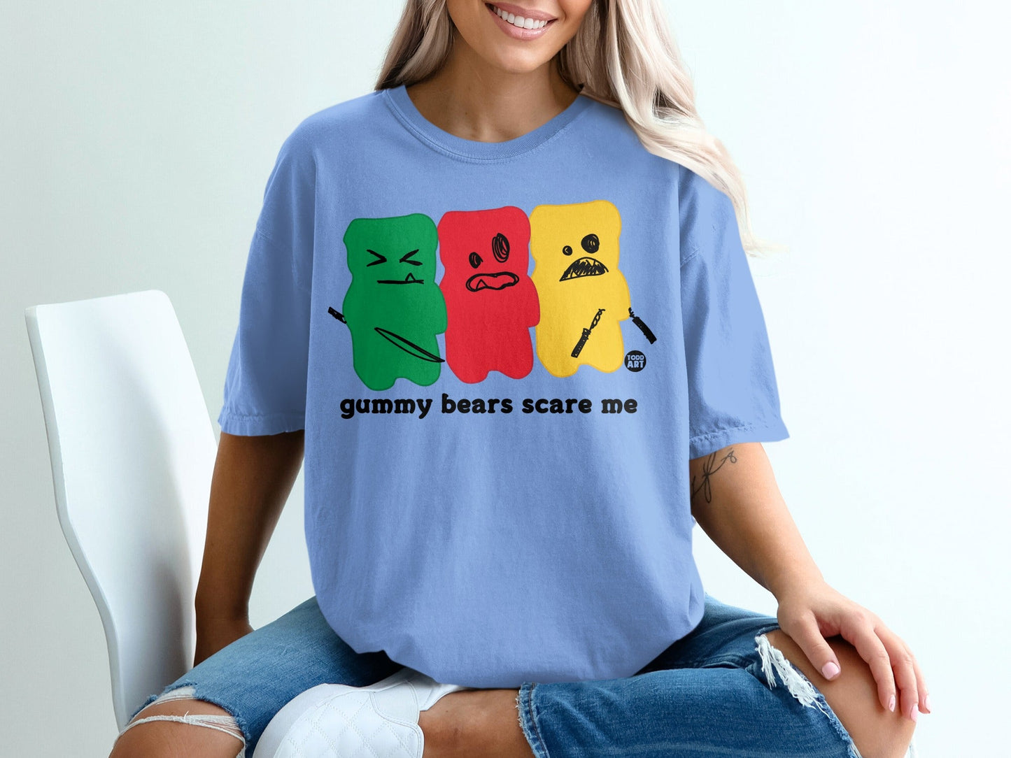 Gummy Bears Scare Me Printed Graphic Shirt