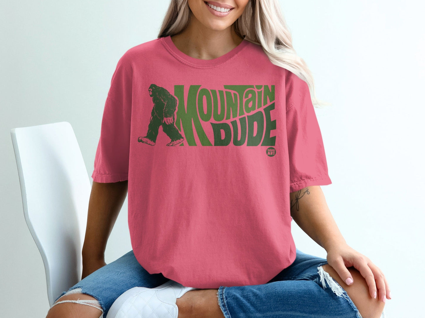 Mountain Dude Graphic T-Shirt Bigfoot Design Shirt