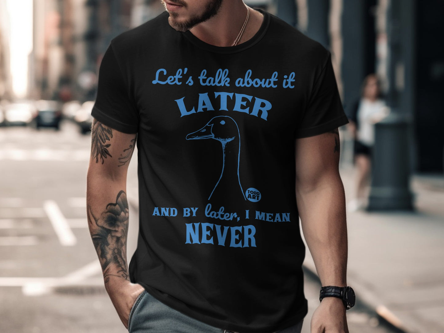 Let's Talk About It Later Humor Graphic T Shirt