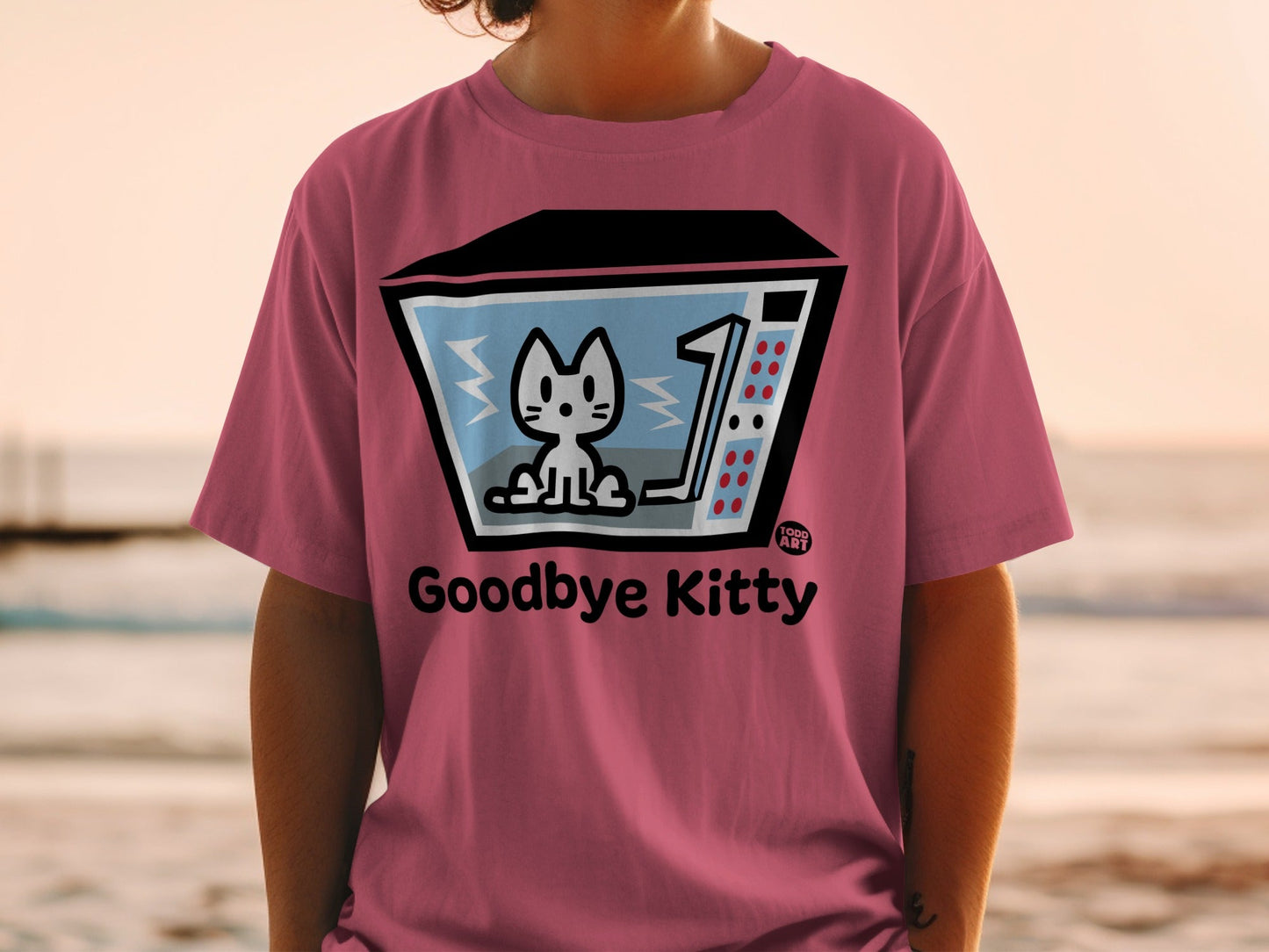 Retro Goodbye Kitty Graphic Print T-Shirt