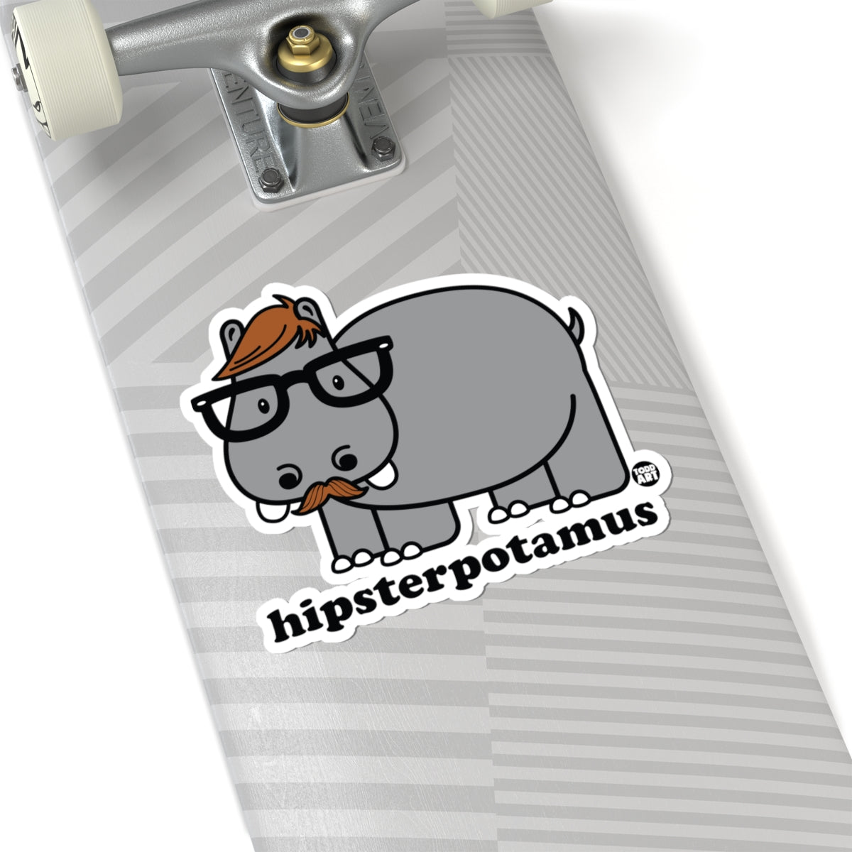 Hipsterpotamus Todd Art Sticker