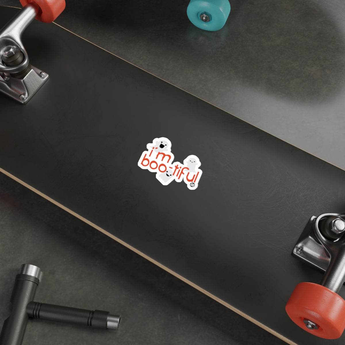 I'm Boo-tiful Ghost Sticker for Halloween Skateboards