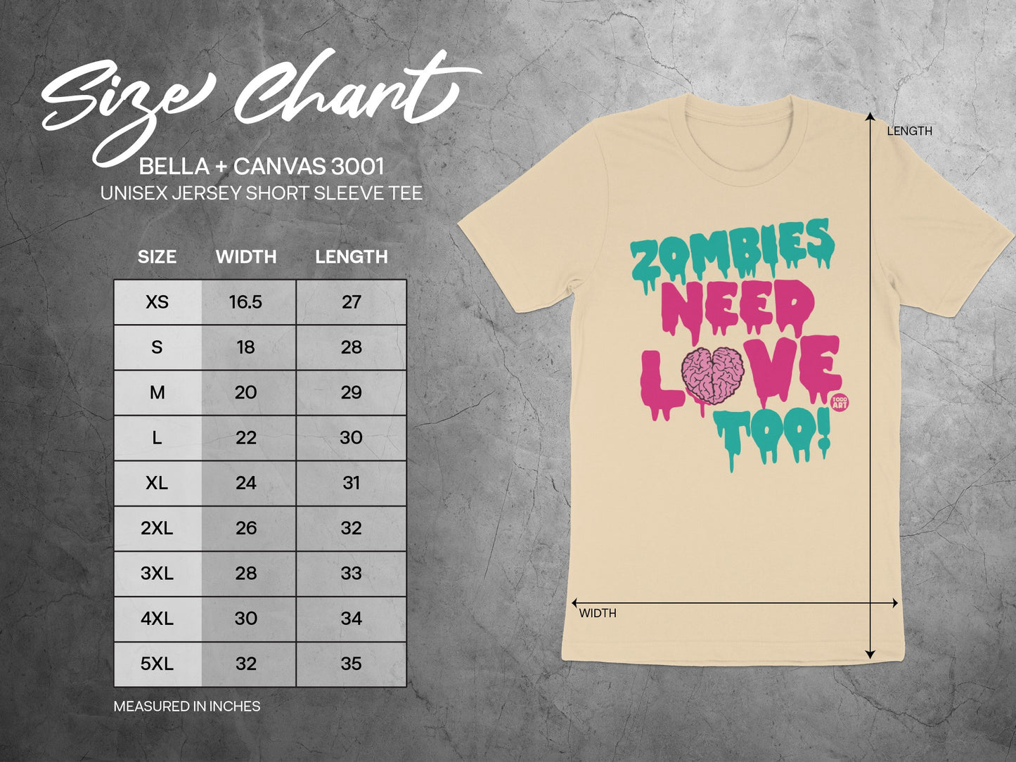 Zombies Need Love Too Unisex Short Sleeve Tee
