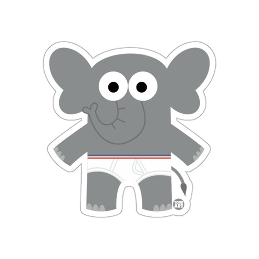 Cute Cartoon Elephant with Underwear Sticker