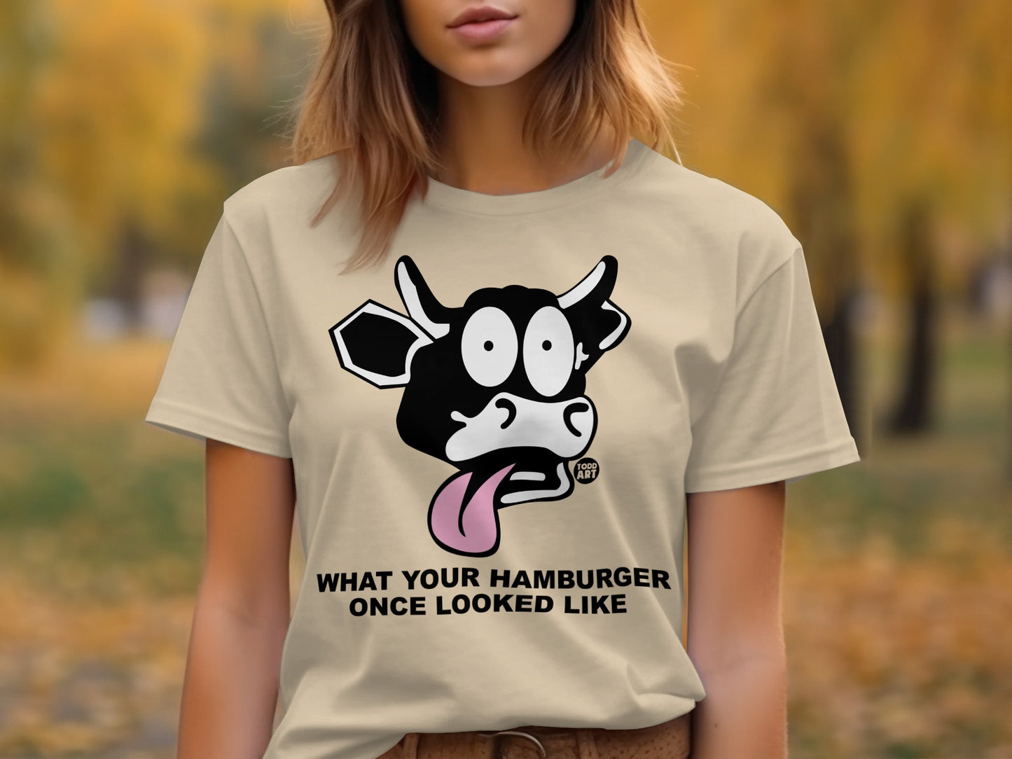 Funny Cow Cartoon What Your Hamburger Once Looked Like Shirt