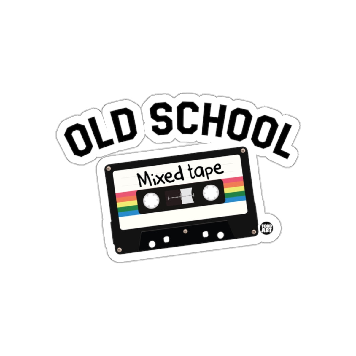 Old School Mixed Tape Retro Music Cassette sticker
