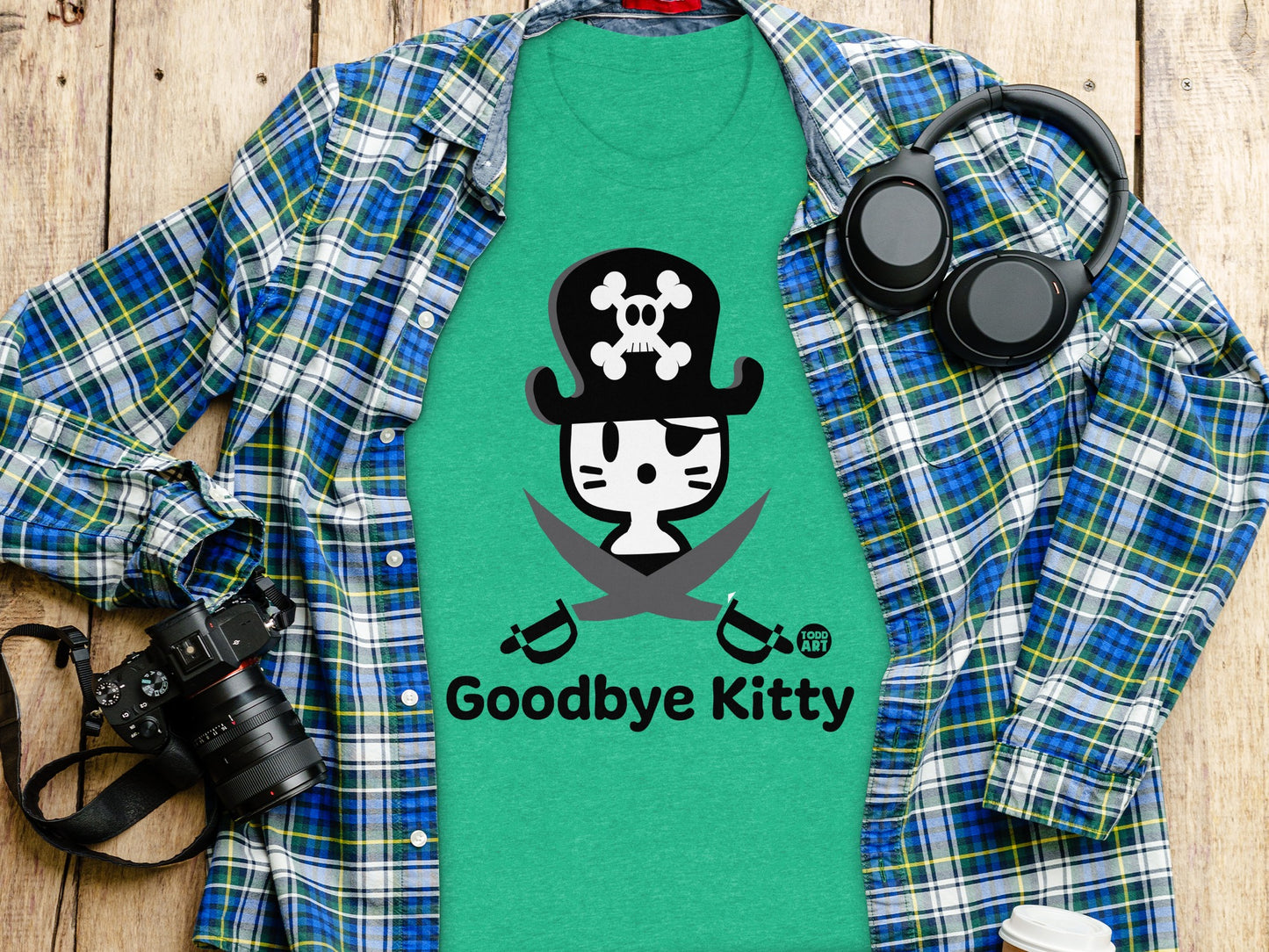 Goodbye Kitty Pirate Graphic Tee Perfect for Fun