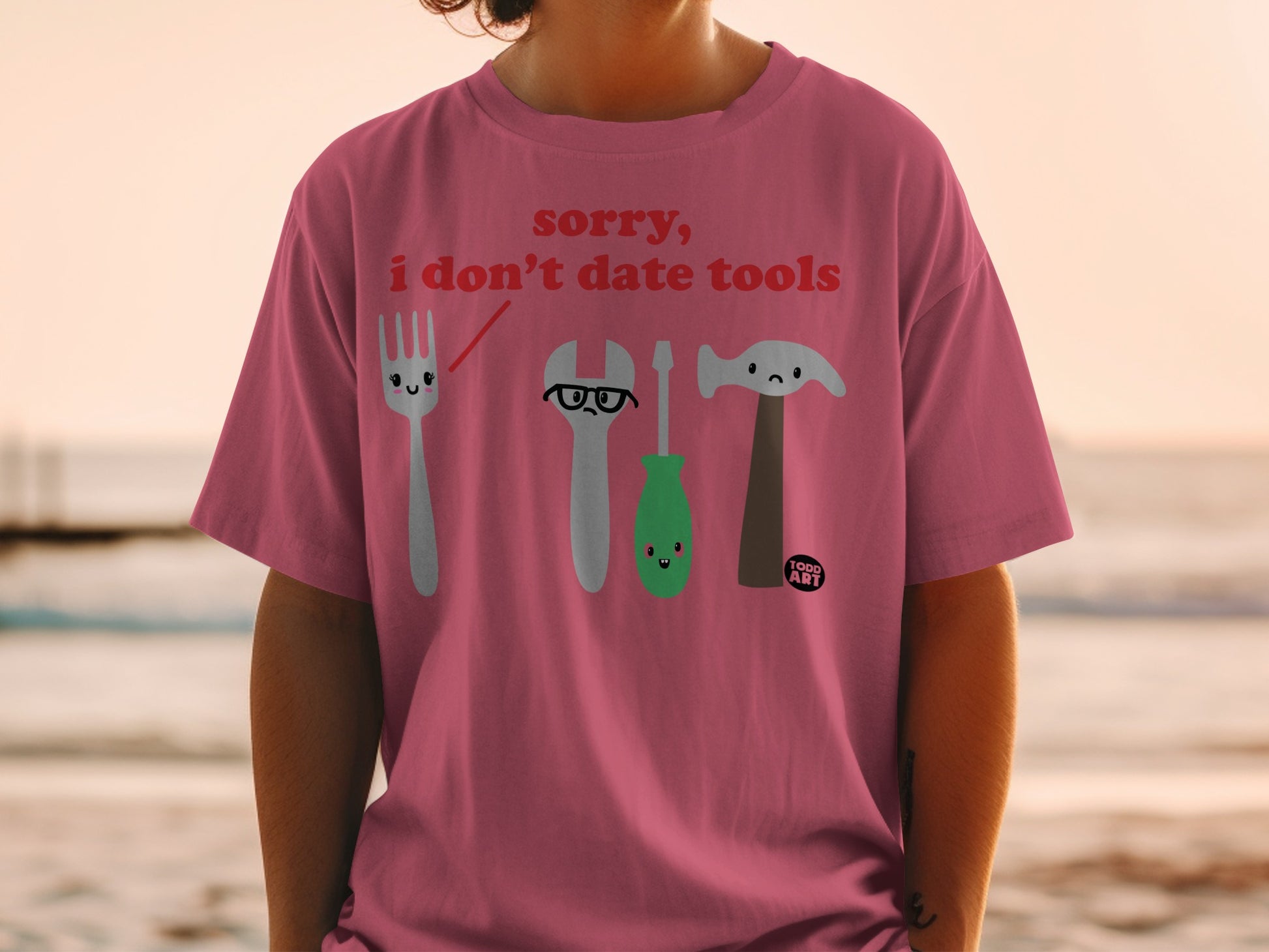sorry i don't date tools funny cartoon tool graphic t-shirt