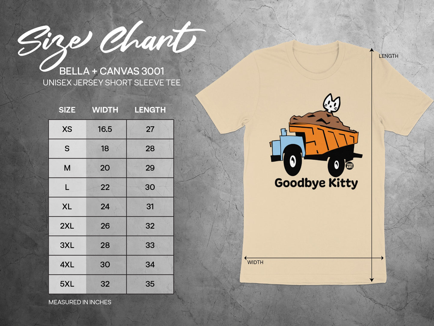 Goodbye Kitty Dump Truck Graphic Short Sleeve Tee