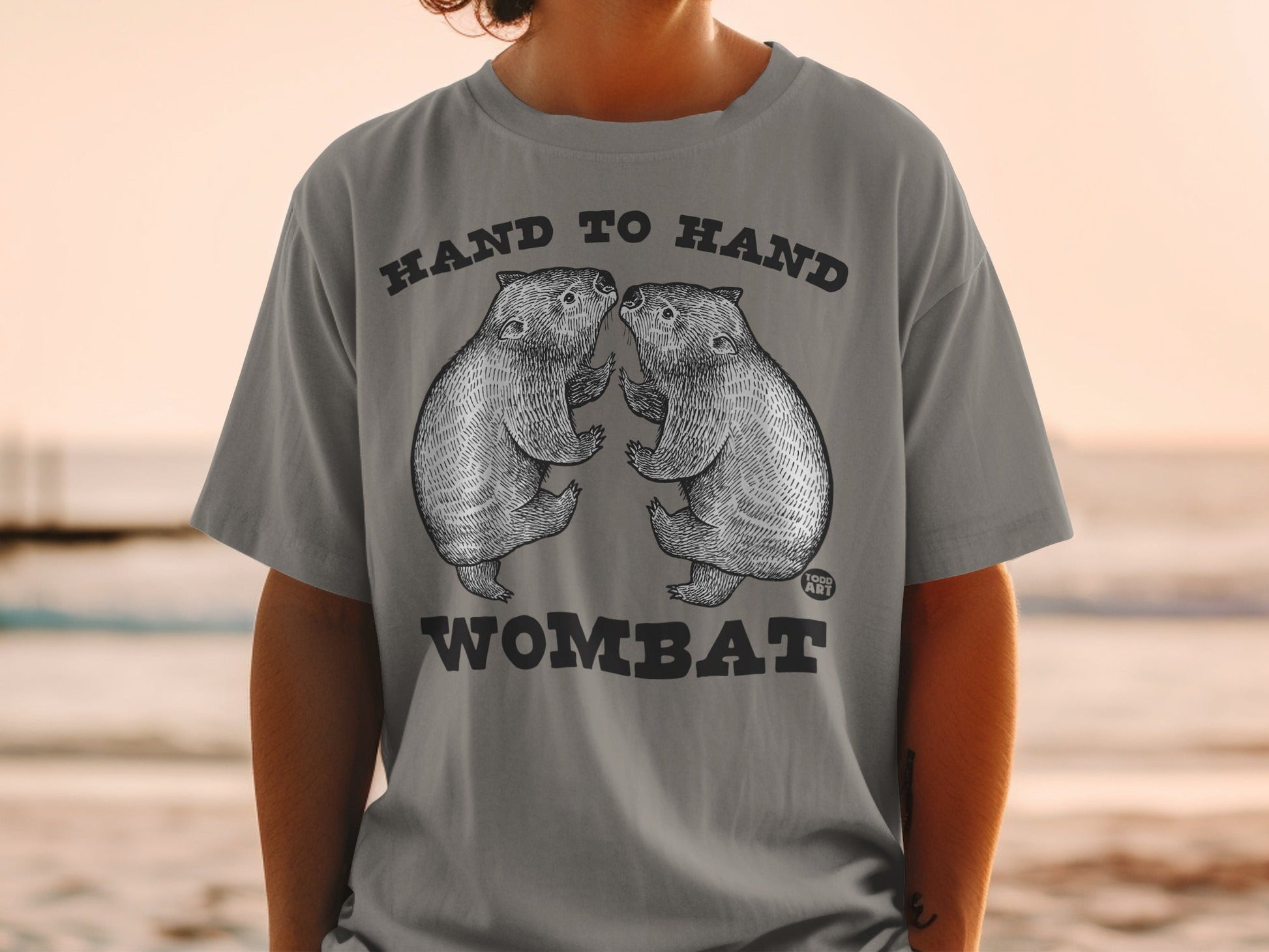 Hand to Hand Wombat Graphic Tee Unique Design