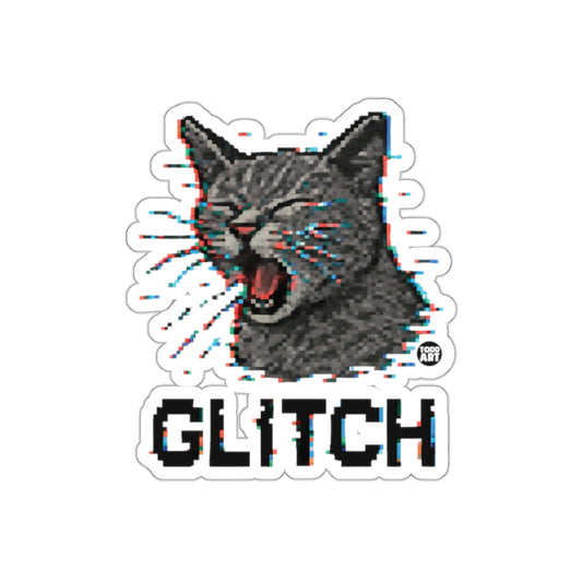 Glitch Effect Cat Illustration Sticker for Fun