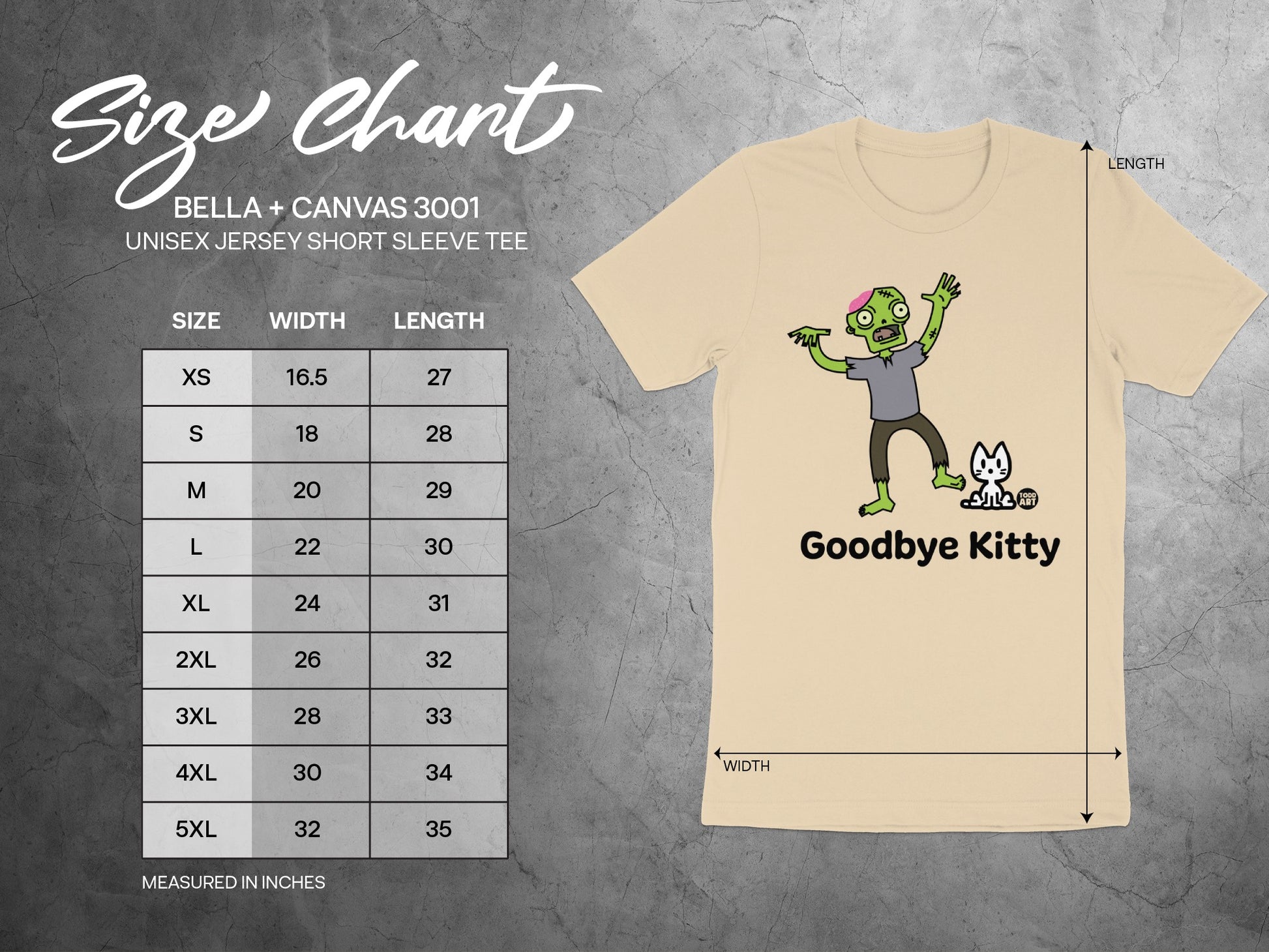 Zombie with Cat Goodbye Kitty Short Sleeve Tee