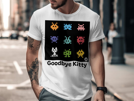 Retro Goodbye Kitty Pixel Art Game Unisex T-shirt