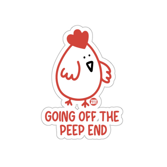Going Off The Peep End Cute Chicken Sticker