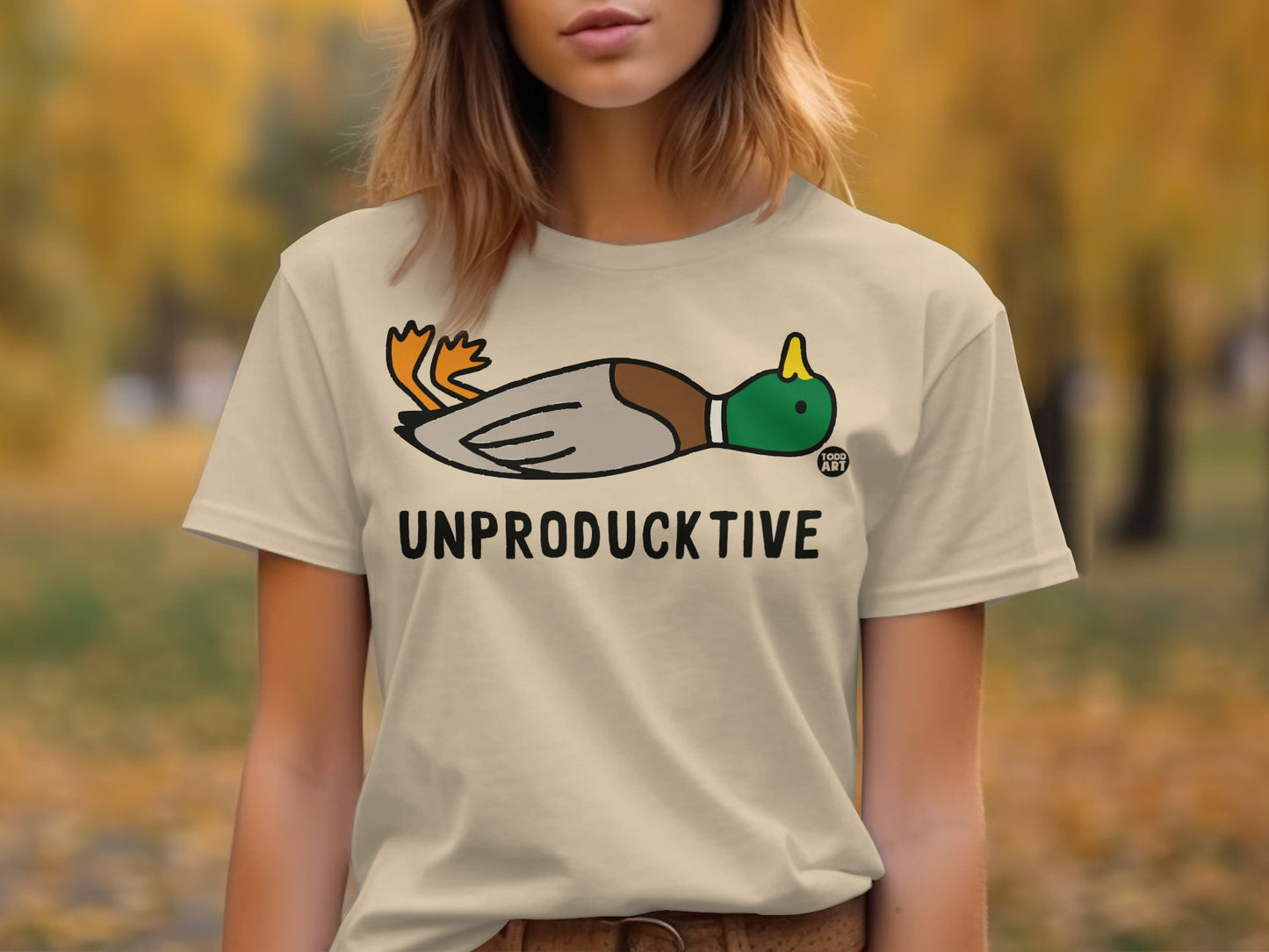Unproductive Duck Graphic Tee for Casual Wear