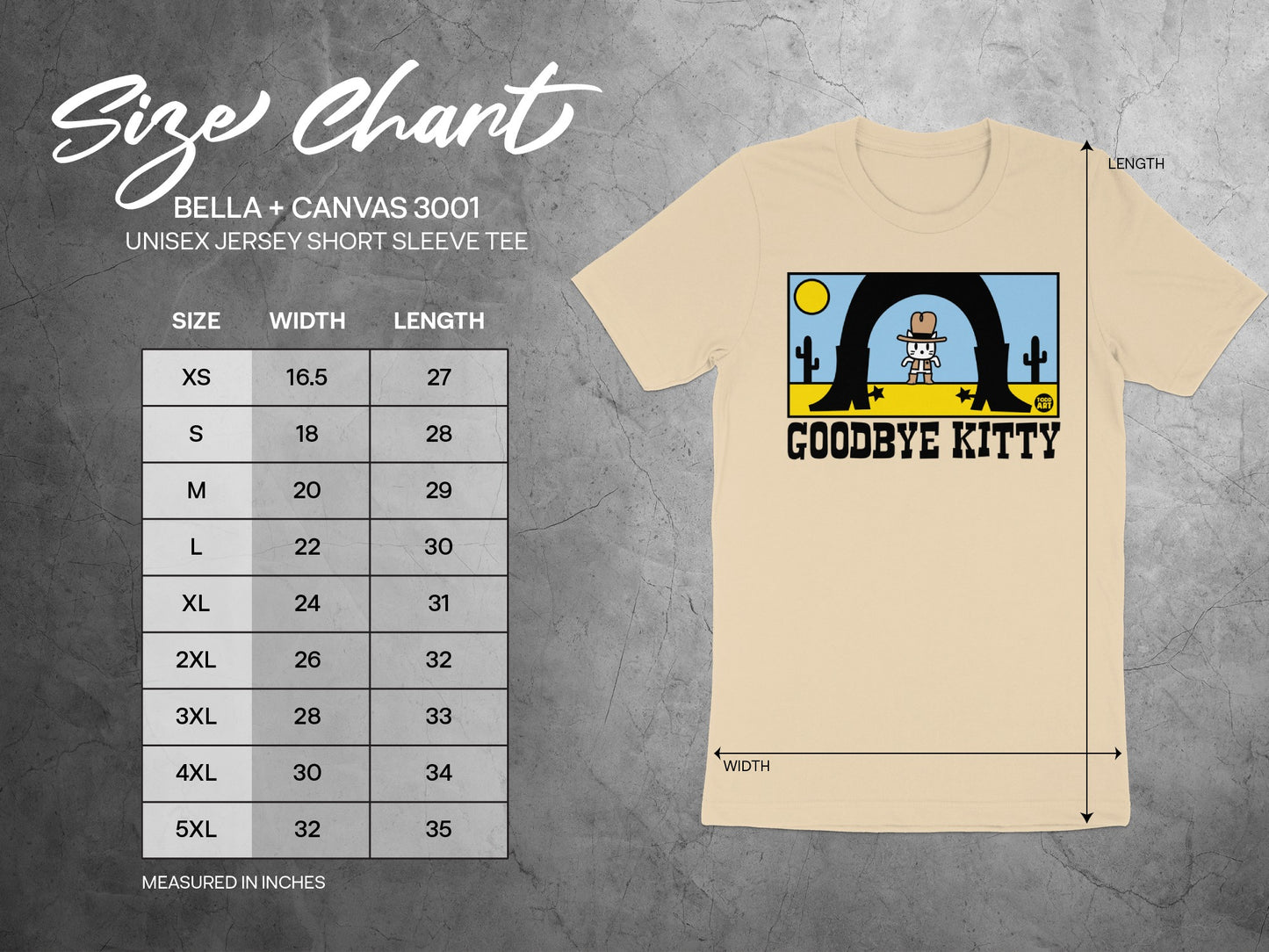 Goodbye Kitty Cowboy Cactus Desert Short Sleeve Tee