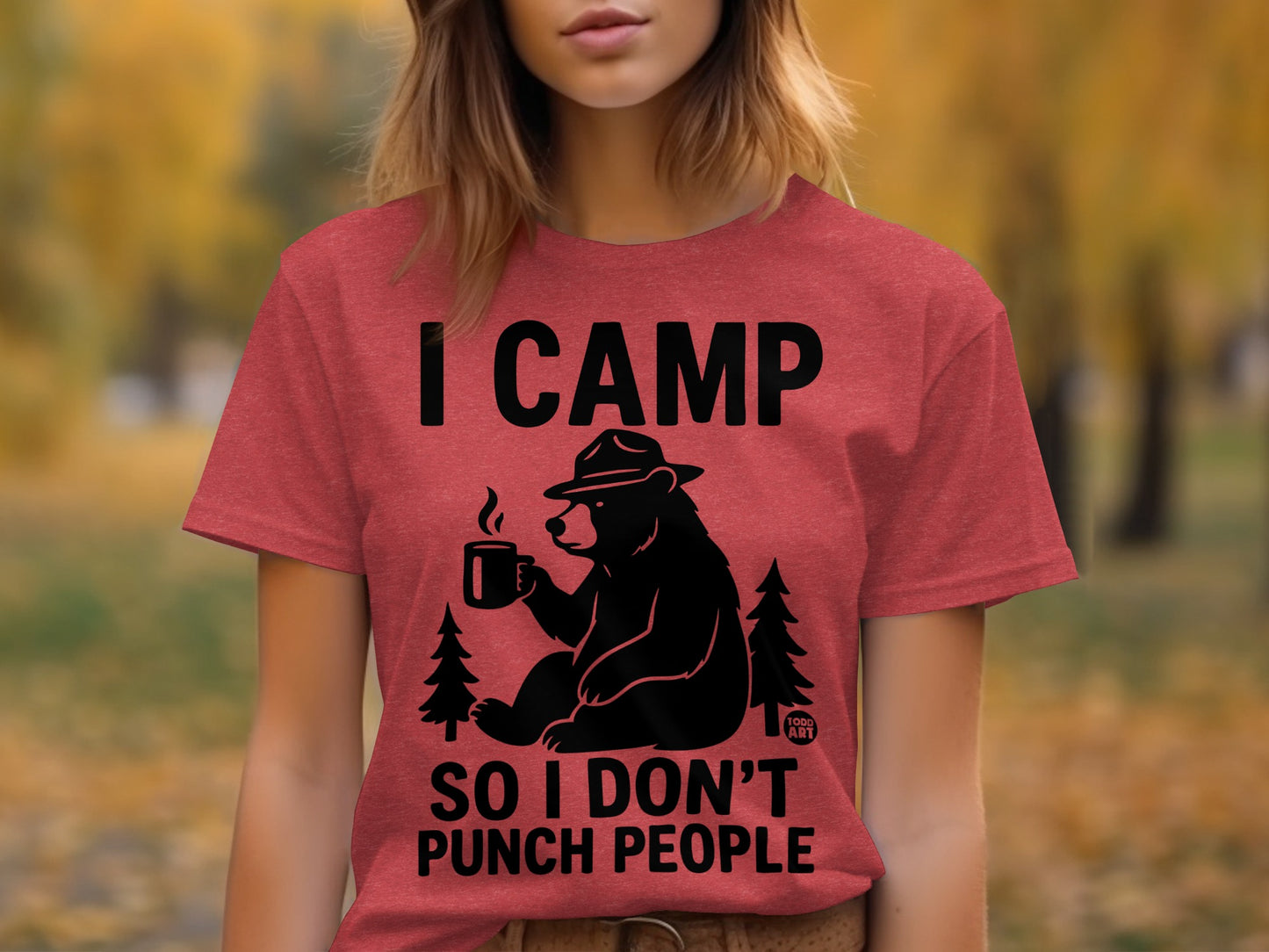 I Camp So I Don't Punch People Funny Camping Shirt