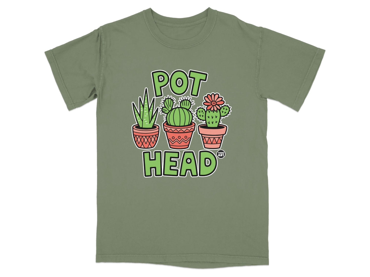 Pot Head Funny Cactus Plant Graphic T-Shirt