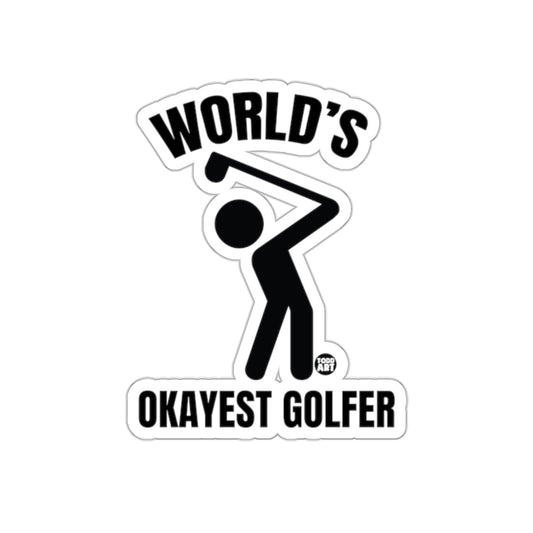 World's Okayest Golfer Fun Golfing Design Black Text sticker