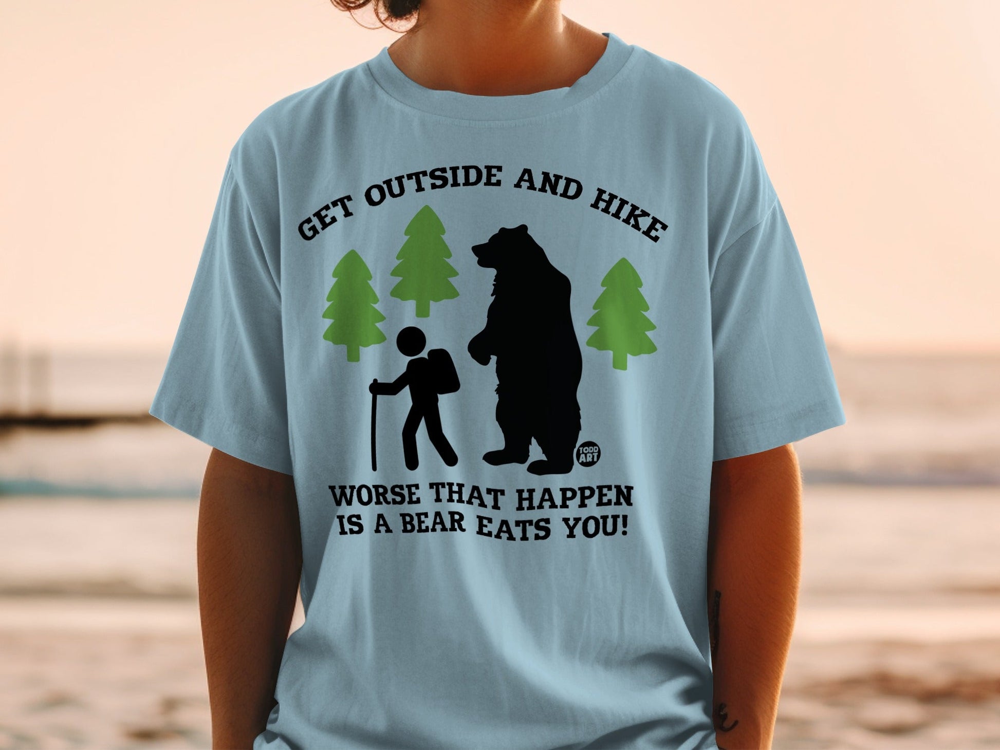 Get Outside and Hike Bear Eats You Graphic T-shirt